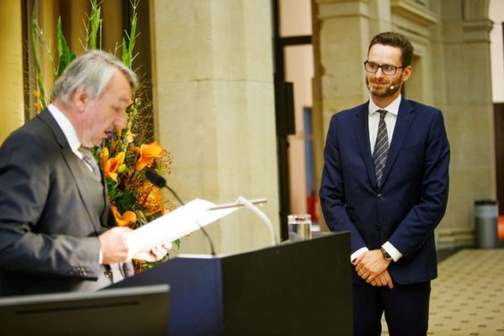 Award Ceremony 2018: Ernst Schering Prize to Bonnie L. Bassler & Friedmund Neumann Prize to Alexander Bartelt. At the Berlin-Brandenburgischen Akademie der Wissenschaften in Berlin September 26th 2018