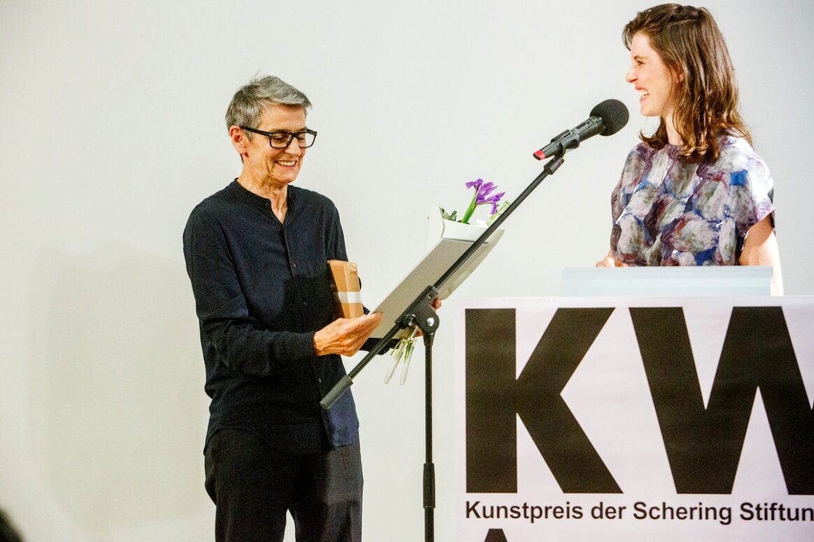 The artist Anna Daučíková receives the Schering Stiftung Art Award at the Czech Center Berlin on June 5, 2019