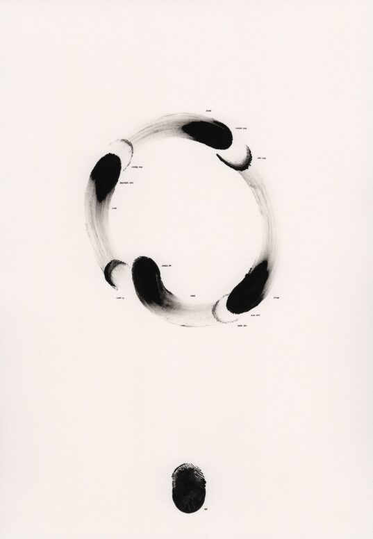 Ralf Ziervogel, “Eskimosong, Cave 0-2,” 2014, gouache and ink on paper, 3 parts, 26 x 18 cm © VG Bild-Kunst, Bonn 2026