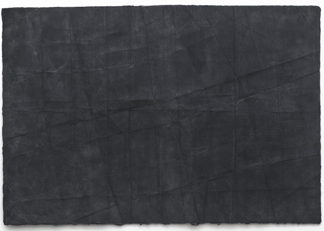 N. Dash, “Commuter,” 2017, folds, graphite on paper, 51.6 x 75.2 cm