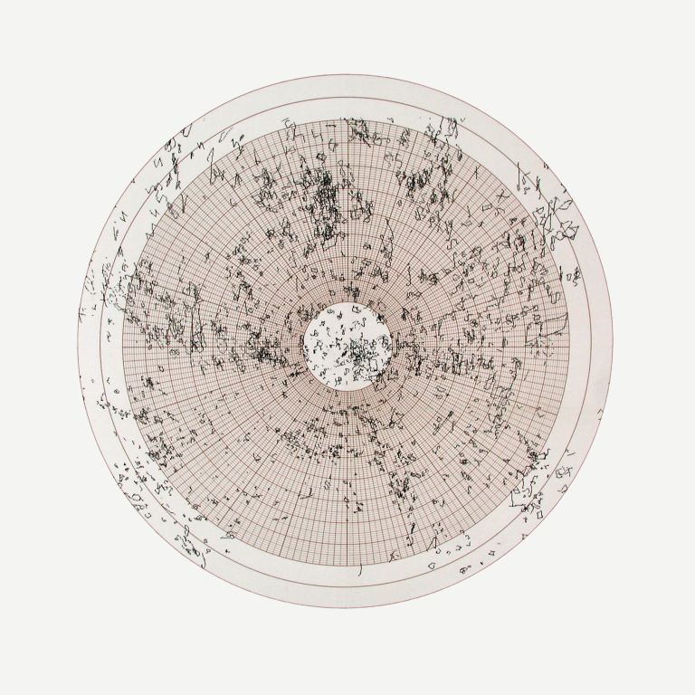 Claude Heath, “Universe”, 2005, ink on polar coordinate paper, mounted on archival cardboard, each 73 x 51 cm