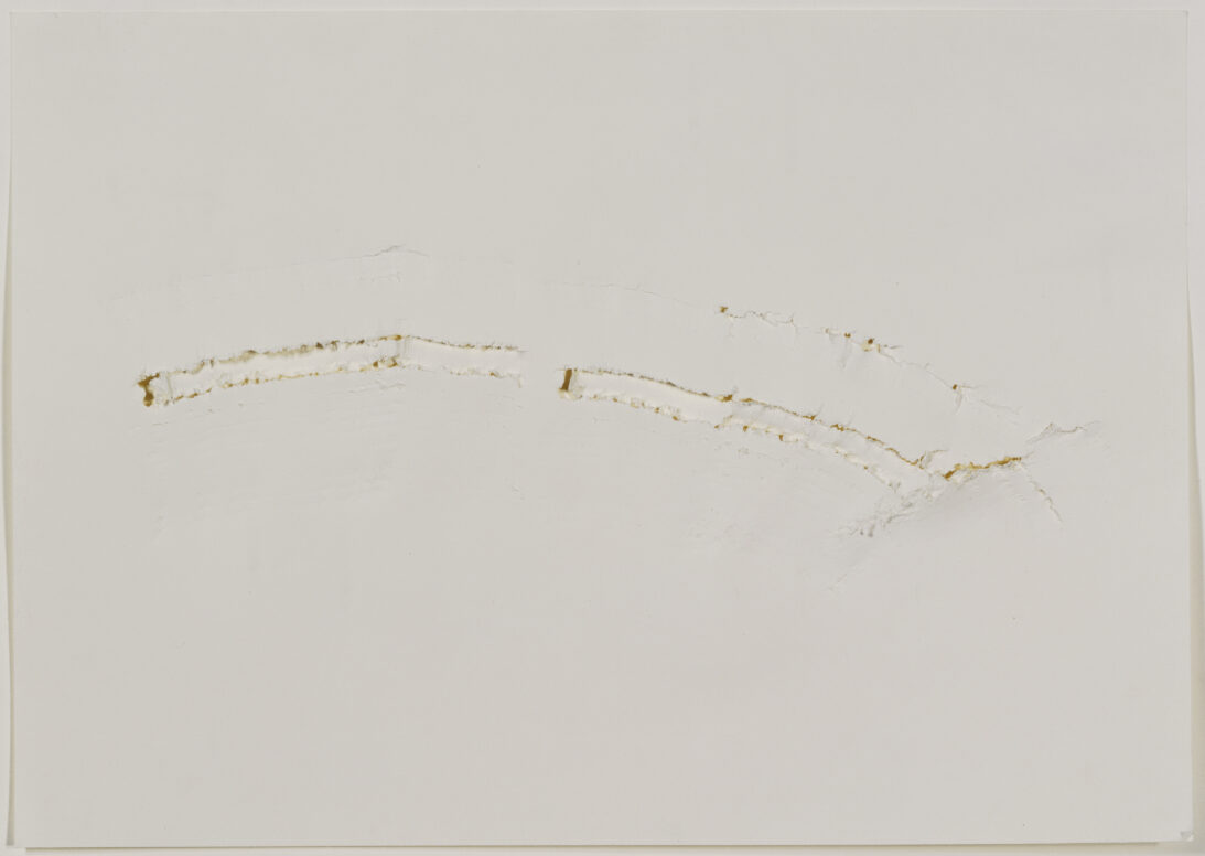 Claude Heath, “Archaeological Drawings (Sheet 4),” 2010, incisions, scratches, scrapes, and pressure marks on paper, 42 x 29.7 cm