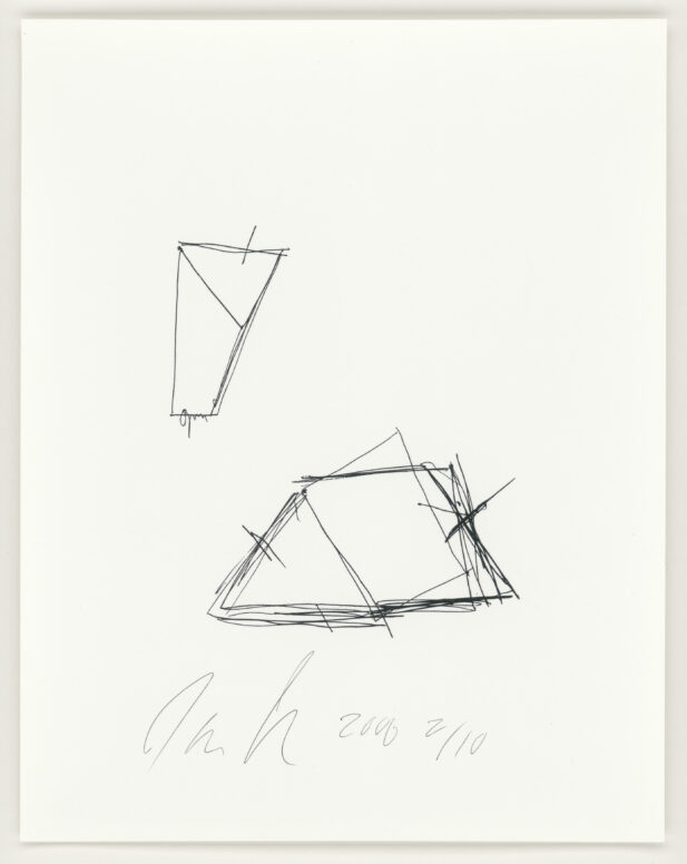 Dan Graham, "Ohne Titel (Entwurf zu einer Skulptur)", 2000, Digitalprint auf Papier, 35,6 x 27,9 cm