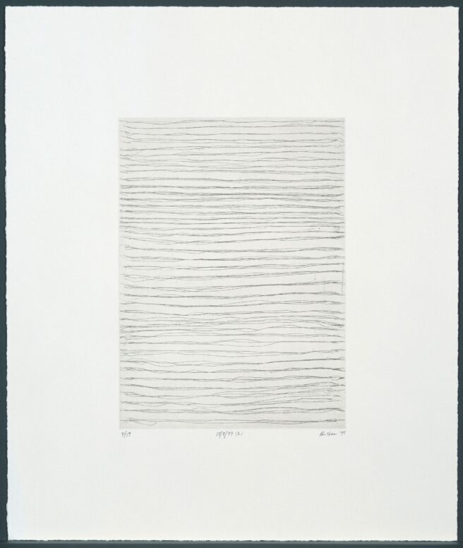 Linda Karshan, „18/8/99 (2)“, 1999, Kaltnadelradierung auf Papier, Ex. 7 /19, 47,7 x 40,2 cm